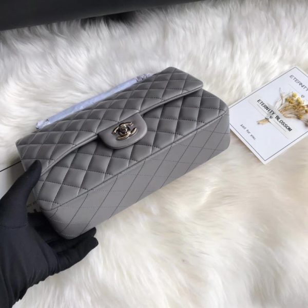 Replica Chanel Grey 2.55 Lambskin Medium Flap Bag - Image 8