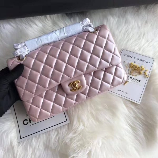Replica Chanel Pink Gold 2.55 Lambskin Flap Bag - Medium - Image 3