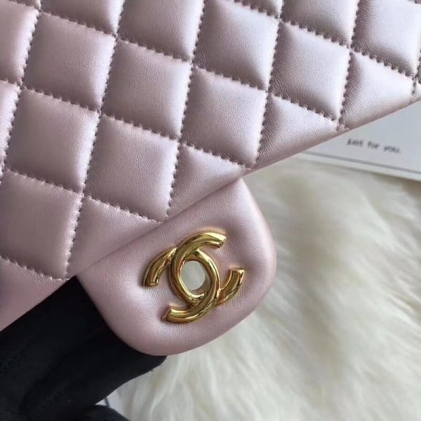 Replica Chanel Pink Gold 2.55 Lambskin Flap Bag - Medium - Image 4