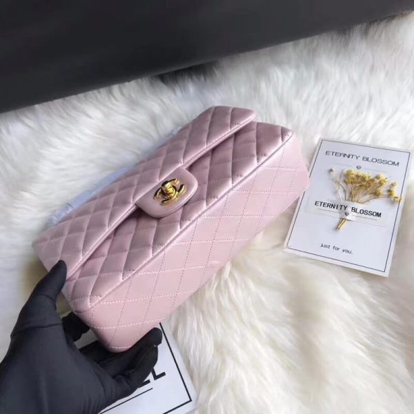 Replica Chanel Pink Gold 2.55 Lambskin Flap Bag - Medium - Image 6