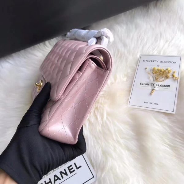 Replica Chanel Pink Gold 2.55 Lambskin Flap Bag - Medium - Image 7