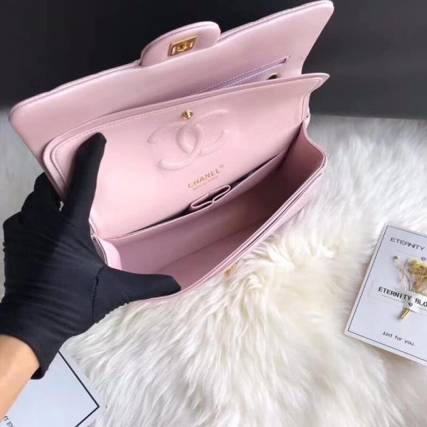 Replica Chanel Pink Gold 2.55 Lambskin Flap Bag - Medium - Image 8