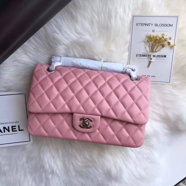 Pink Lampskin Replica Chanel Medium 2.55 Flap Bag - Image 2