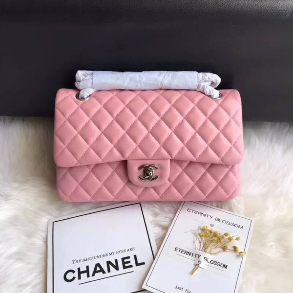 Pink Lampskin Replica Chanel Medium 2.55 Flap Bag