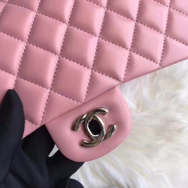 Pink Lampskin Replica Chanel Medium 2.55 Flap Bag - Image 8