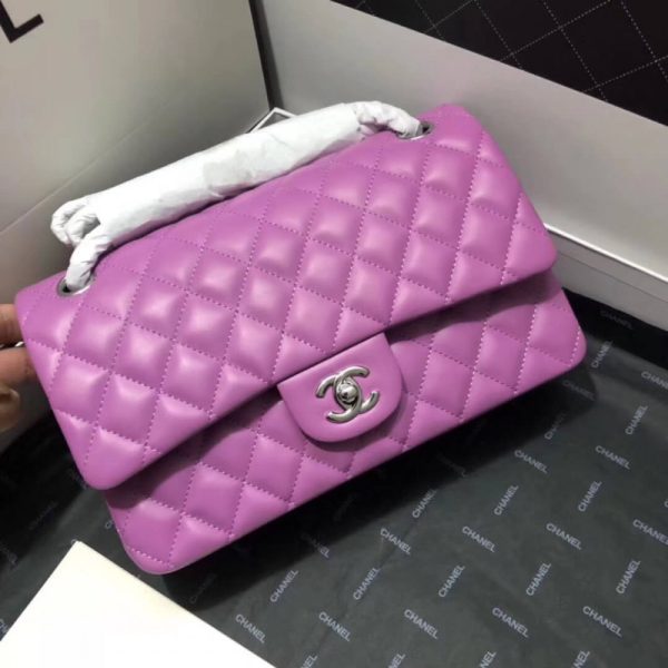 Purple Lambskin Chanel 2.55 Medium Flap Bag Replica - Image 3