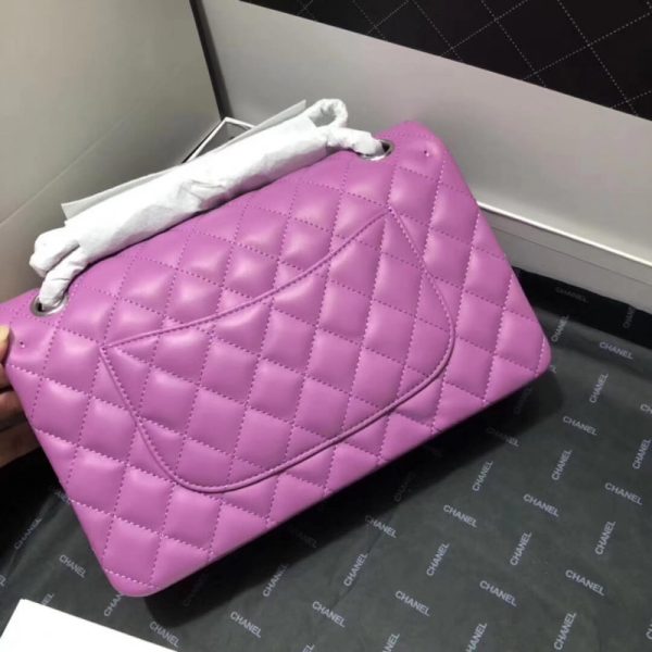 Purple Lambskin Chanel 2.55 Medium Flap Bag Replica - Image 5