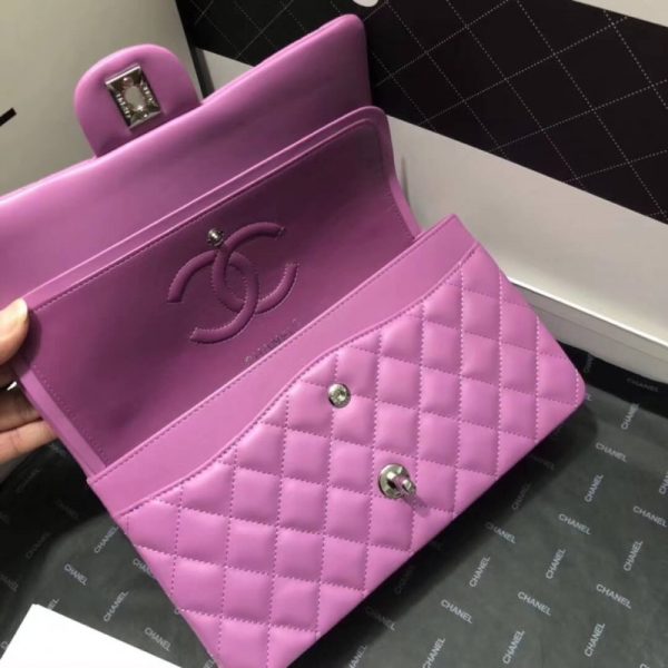 Purple Lambskin Chanel 2.55 Medium Flap Bag Replica - Image 7