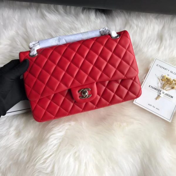 Replica Chanel 2.55 Red Lambskin Leather Medium Flap Bag - Image 2