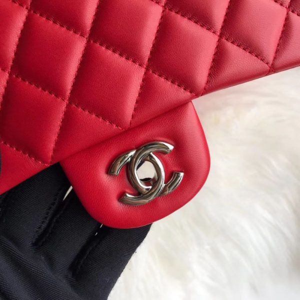 Replica Chanel 2.55 Red Lambskin Leather Medium Flap Bag - Image 3