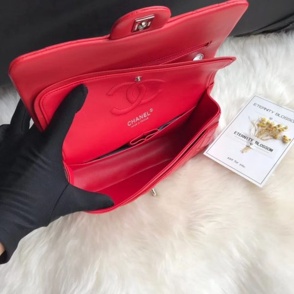 Replica Chanel 2.55 Red Lambskin Leather Medium Flap Bag - Image 4