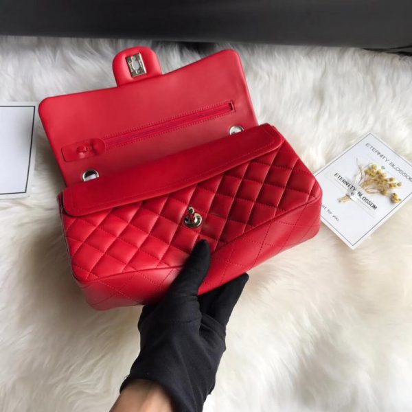 Replica Chanel 2.55 Red Lambskin Leather Medium Flap Bag - Image 5