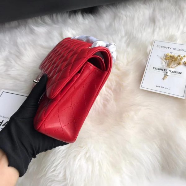 Replica Chanel 2.55 Red Lambskin Leather Medium Flap Bag - Image 6
