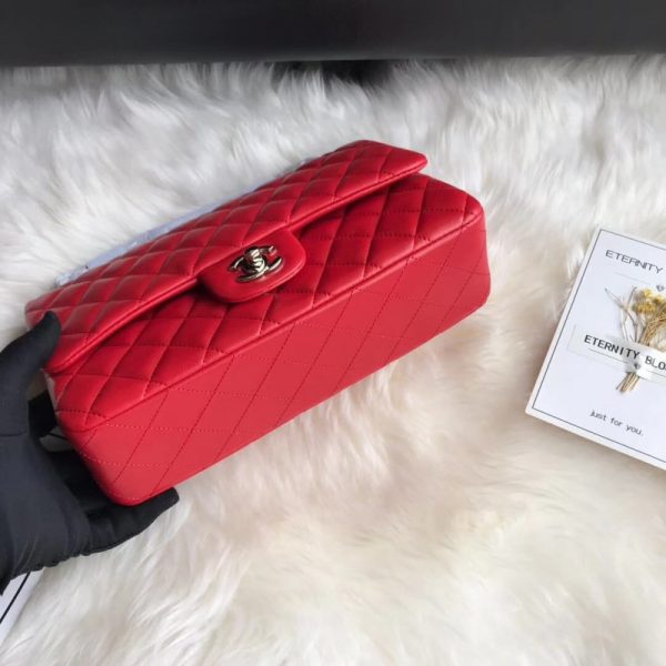 Replica Chanel 2.55 Red Lambskin Leather Medium Flap Bag - Image 9