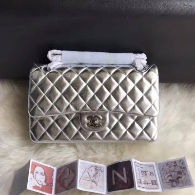 Chanel 1112 Silver Medium 2.55 Lambskin Leather Replica Flap Bag