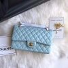 Best Replicas Bags - Tiffany Blue Chanel 2.55 Lambskin Leather Replica Flap Bag Shop For Best Louis Vuitton LV Replica Bags With Cheap Price