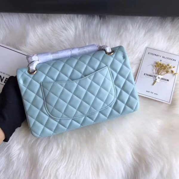 Tiffany Blue Chanel 2.55 Lambskin Leather Replica Flap Bag - Image 3