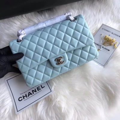 Tiffany Blue Chanel 2.55 Lambskin Leather Replica Flap Bag