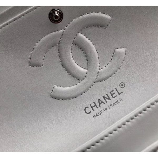 White Chanel 2.55 Flap Bag - Medium Lambskin Leather Replica - Image 7