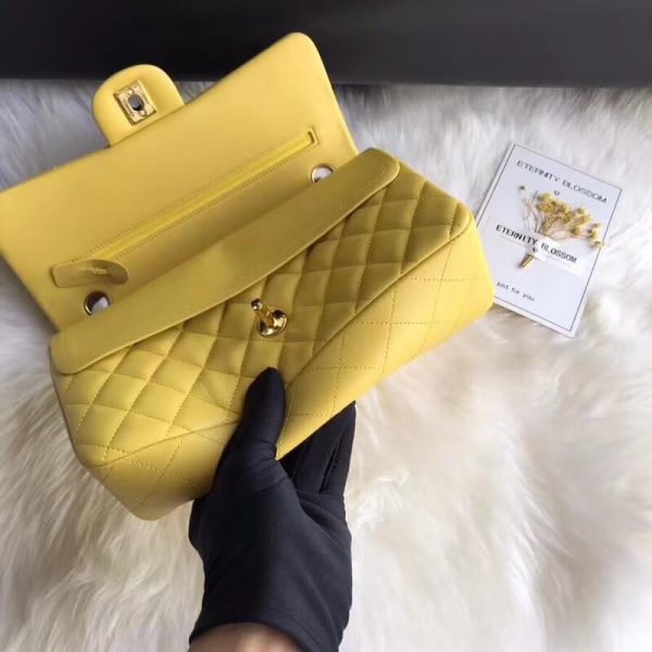 Chanel 1112 Yellow Lambskin Leather Flap Bag – Medium 2.55 - Image 4