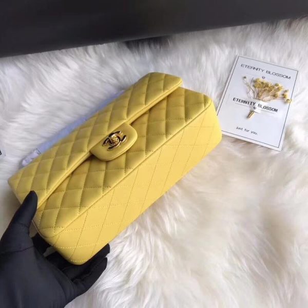 Chanel 1112 Yellow Lambskin Leather Flap Bag – Medium 2.55 - Image 5