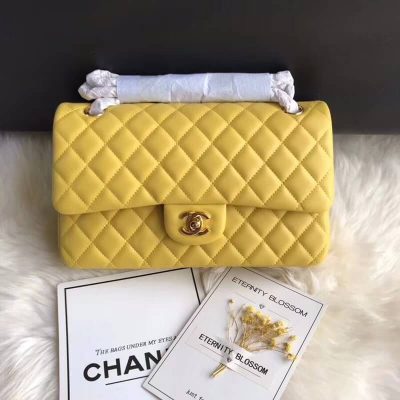 Chanel 1112 Yellow Lambskin Leather Flap Bag – Medium 2.55