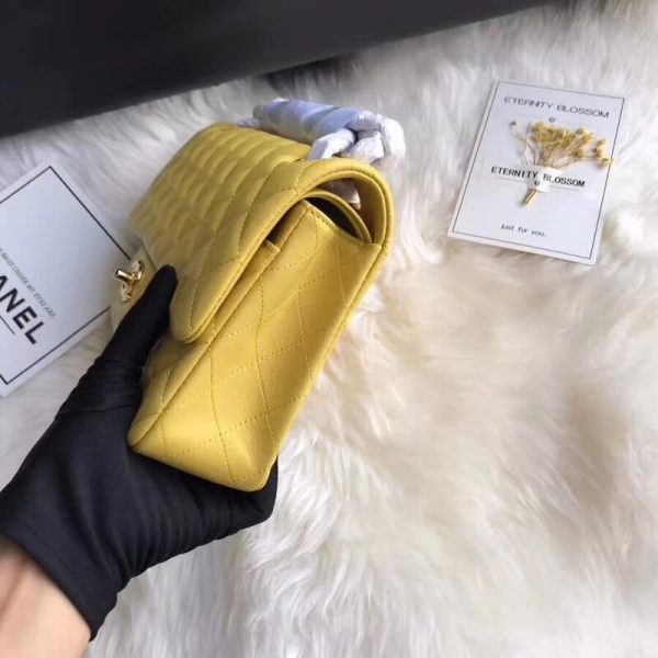 Chanel 1112 Yellow Lambskin Leather Flap Bag – Medium 2.55 - Image 6