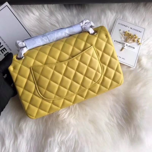Chanel 1112 Yellow Lambskin Leather Flap Bag – Medium 2.55 - Image 7