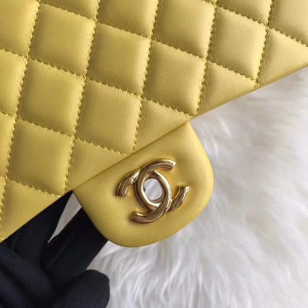 Chanel 1112 Yellow Lambskin Leather Flap Bag – Medium 2.55 - Image 8