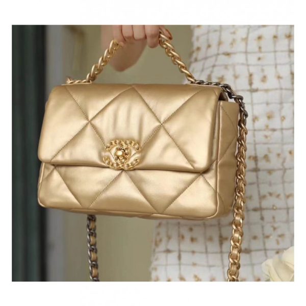 Chanel 19 Replica Flap Bag Gold - As1160 | Stylish Luxury Design - Image 2