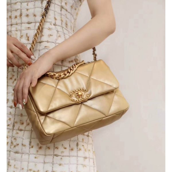 Chanel 19 Replica Flap Bag Gold - As1160 | Stylish Luxury Design - Image 5