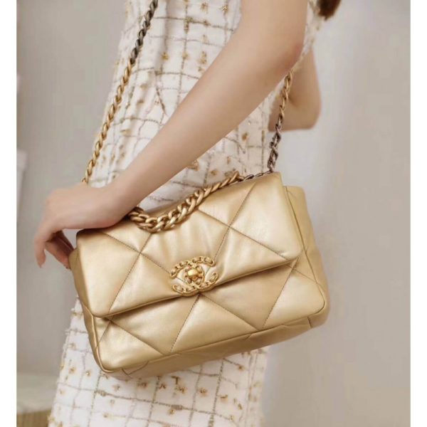Chanel 19 Replica Flap Bag Gold - As1160 | Stylish Luxury Design - Image 6