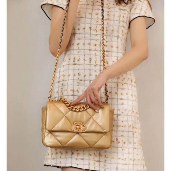 Chanel 19 Replica Flap Bag Gold - As1160 | Stylish Luxury Design - Image 7