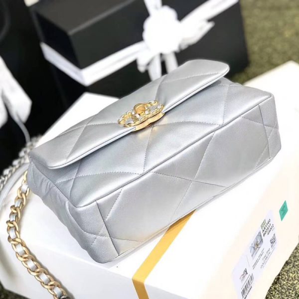 Replica Chanel 19 Flap Bag - Silver AS1160 - Image 12