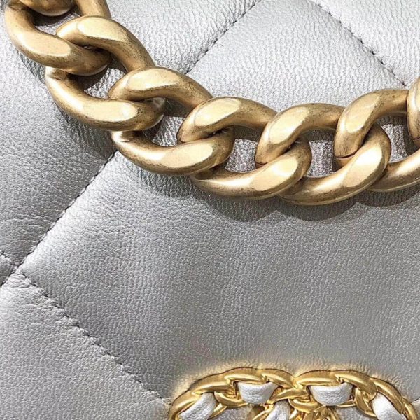 Replica Chanel 19 Flap Bag - Silver AS1160 - Image 10