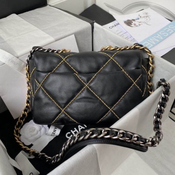 Chanel 19 Replica Flap Bag - Black As1160 B03215 - Image 2