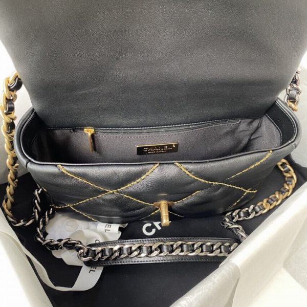 Chanel 19 Replica Flap Bag - Black As1160 B03215 - Image 7