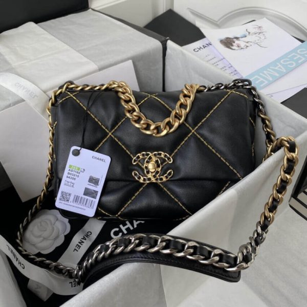 Chanel 19 Replica Flap Bag - Black As1160 B03215