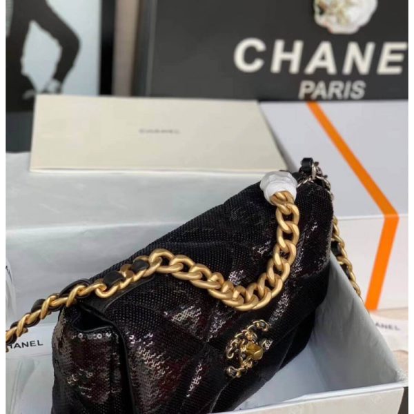 Replica Chanel 19 Flap Bag - Tweed & Sequins Design - Image 8