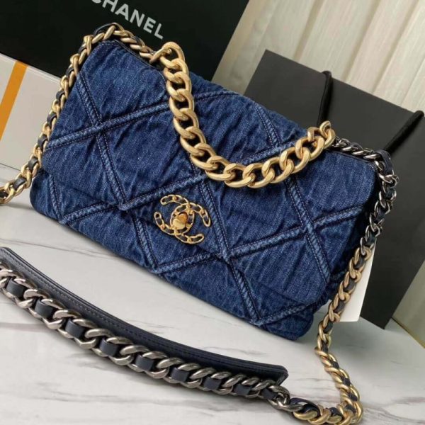 Chanel 19 Large Denim Flap Bag | Replica AS1161 | Fashion Essential