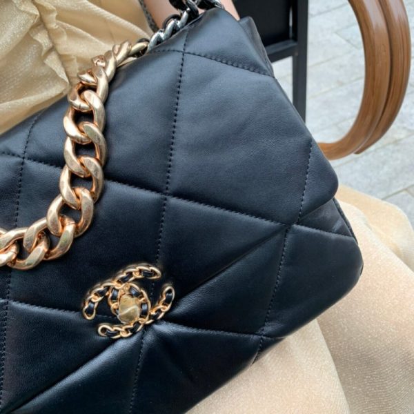 Chanel 19 Large Lambskin Flap Bag Replica - Elegant Design - Image 6