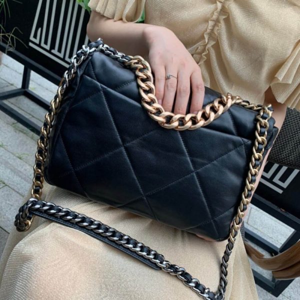 Chanel 19 Large Lambskin Flap Bag Replica - Elegant Design - Image 7
