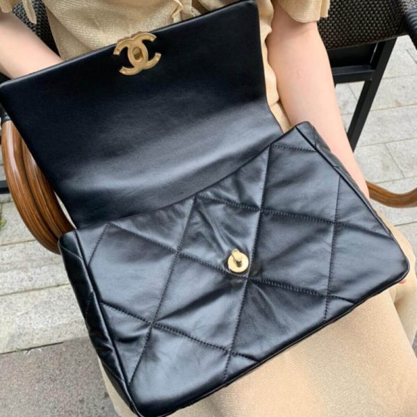 Chanel 19 Large Lambskin Flap Bag Replica - Elegant Design - Image 10
