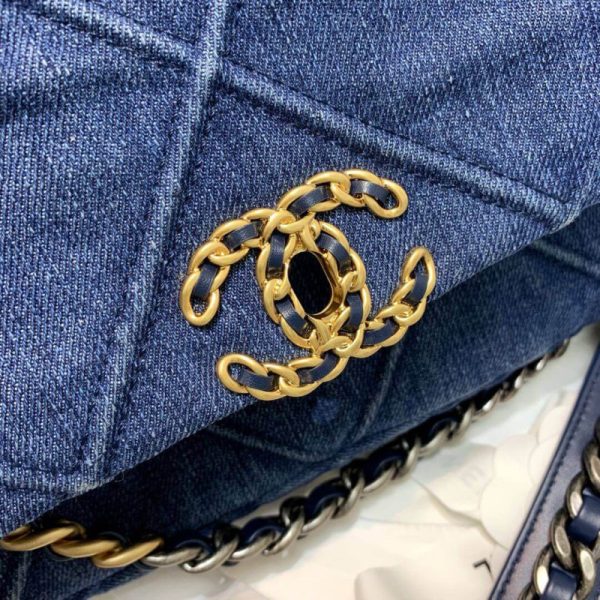 Chanel 19 Small Flap Bag Replica - Denim As1160 - Image 3