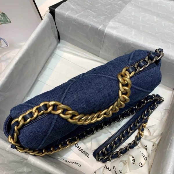 Chanel 19 Small Flap Bag Replica - Denim As1160 - Image 4