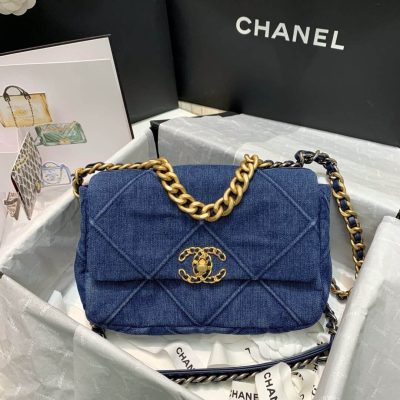 Chanel 19 Small Flap Bag Replica - Denim As1160
