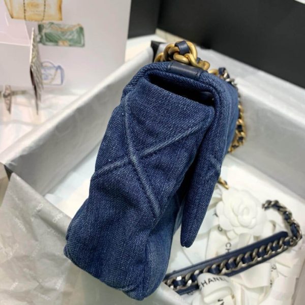 Chanel 19 Small Flap Bag Replica - Denim As1160 - Image 6