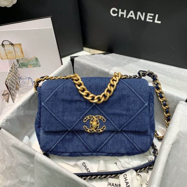 Chanel 19 Small Flap Bag Replica - Denim As1160