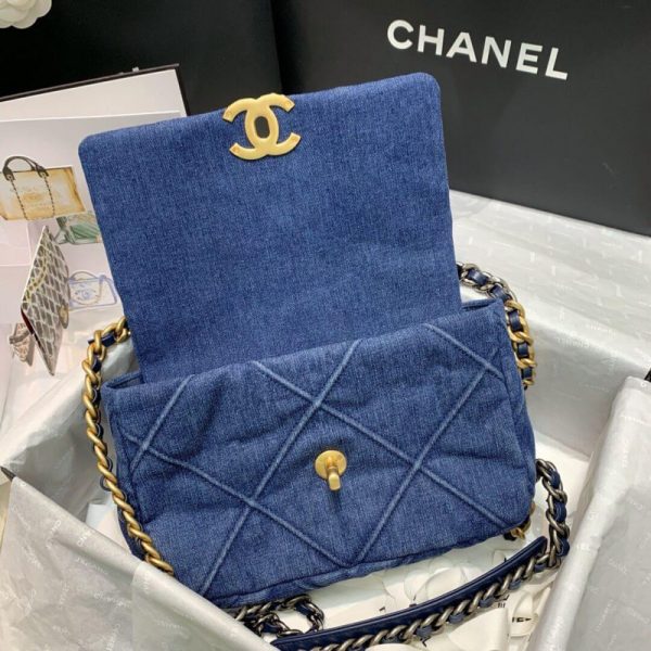 Chanel 19 Small Flap Bag Replica - Denim As1160 - Image 8