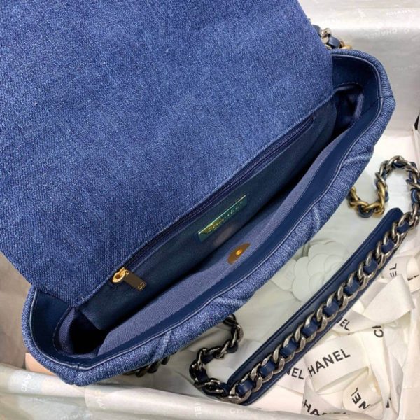 Chanel 19 Small Flap Bag Replica - Denim As1160 - Image 9